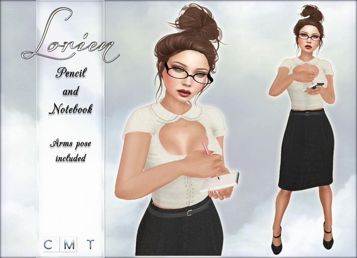 LORIEN PEN AND NOTEBOOK W/POSE