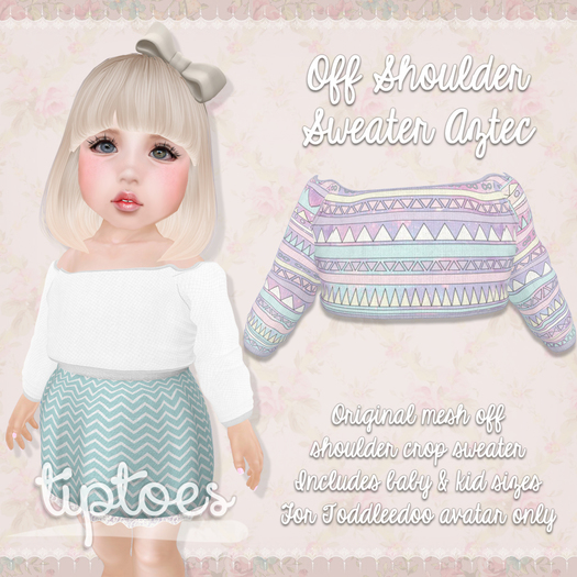 . tiptoes - Off-Shoulder Sweater - Aztec
