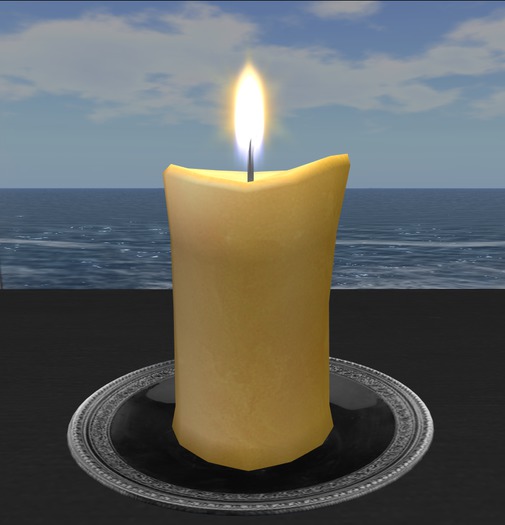 Gold Candle on Plate 1