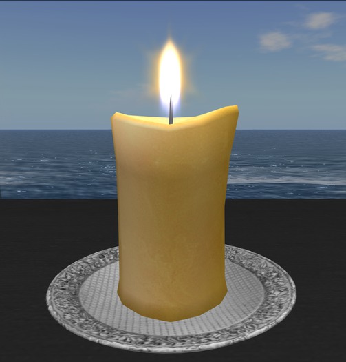 Gold Candle on Plate 2