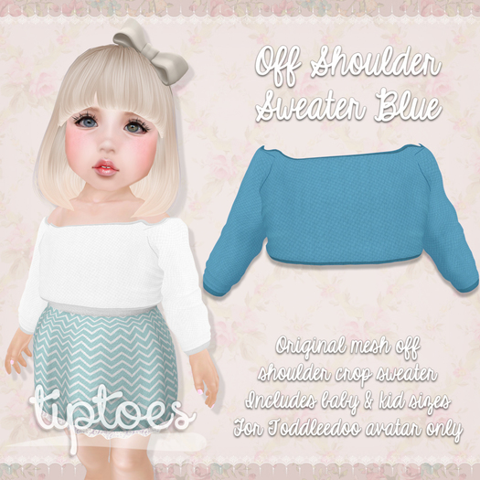 . tiptoes - Off-Shoulder Sweater - Blue