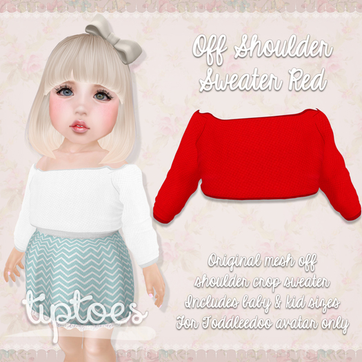 . tiptoes - Off-Shoulder Sweater - Red