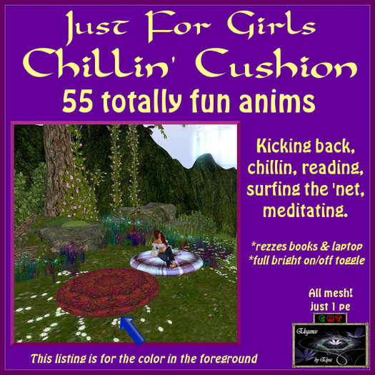 *EbE* Just for Girls Chillin' Cushion (peacock blaze) (wear me)