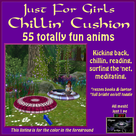 *EbE* Just for Girls Chillin' Cushion (pink hearts) (wear me)