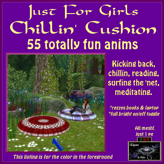 *EbE* Just for Girls Chillin' Cushion (red hearts)