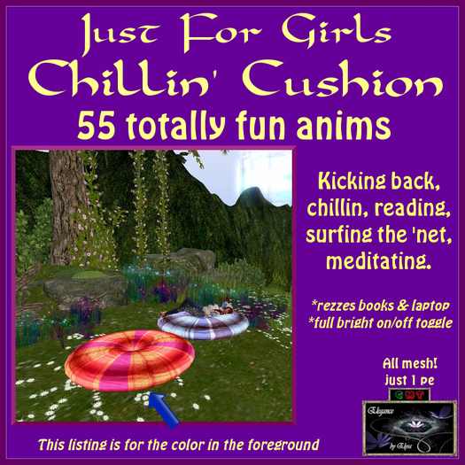 *EbE* Just for Girls Chillin' Cushion (tiki bright) (wear me)