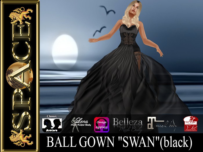 BALL GOWN "SWAN"(black)
