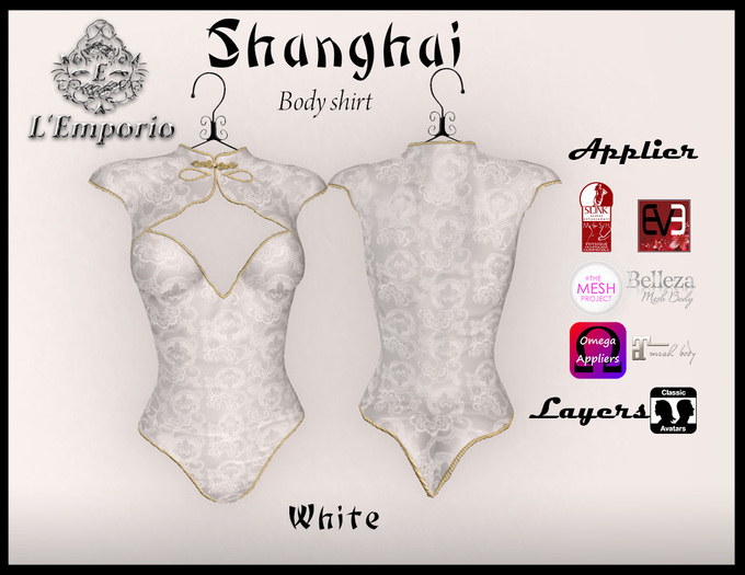 L'Emporio ::* Shanghai*:: White -BodyShirt with Applier-