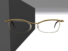 [Px] Wavy thin-framed glasses (Gold)