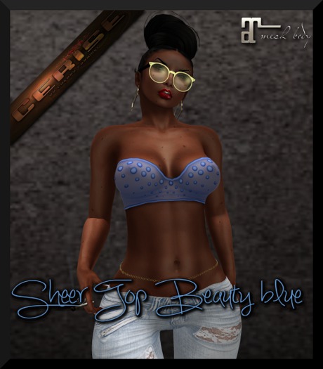 ::Cerise:: Sheer Top Beauty blue