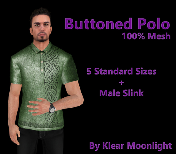 Buttoned Polo -Celtic Green
