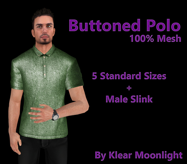 Buttoned Polo -Green