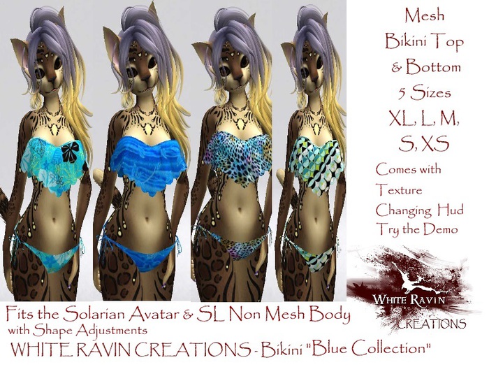 White Ravin Creations - Blues Collection w/ Bikini &Texture Hud