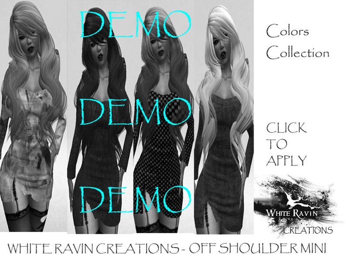 White Ravin Creations - Off Shoulder Mini Dress Demo Applier Hud