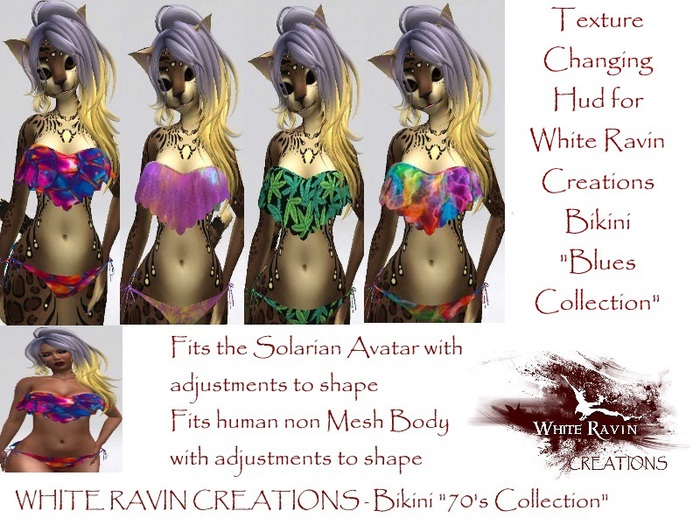 White Ravin Creations - 70's Collection Bikini Texture Hud