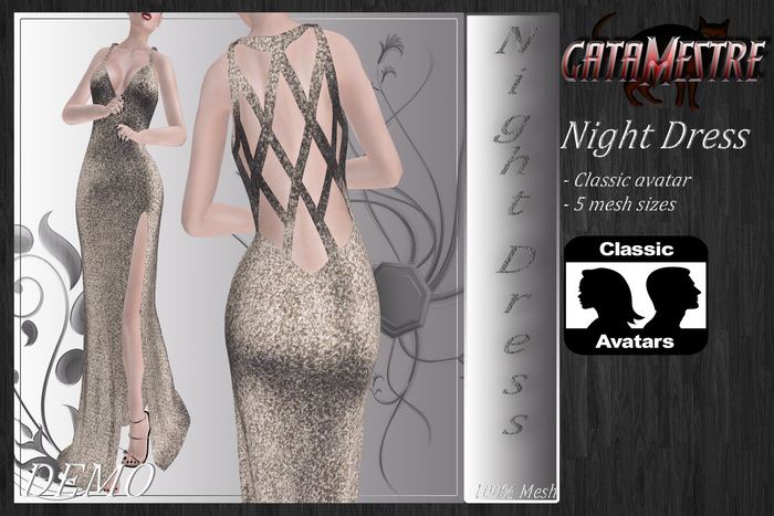 ::GATAMESTRE:: Mesh Night Dress - DEMO