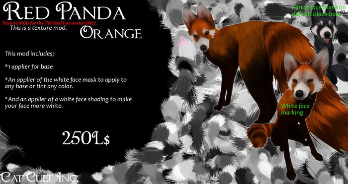 Cat Cult Inc. TWI Red Panda Orange (wear 2 unpack)