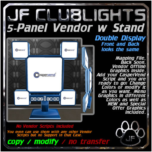 JF LED Double Display 5 Panel Vendor w Stand Box