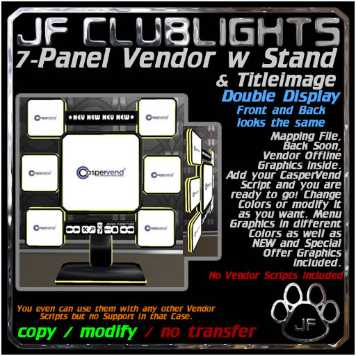 JF LED Double Display 7 Panel Vendor w Stand & Title Box