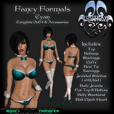 [FPI] Fancy Cyan - Sexy, Lil outfit with jewelry, Cuffs, Bowtie, Stockings, Stilettos