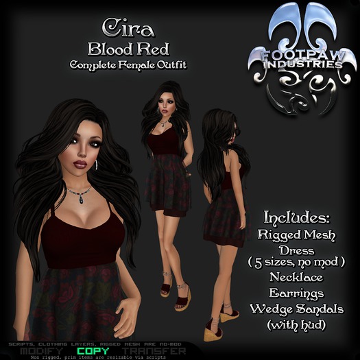 Second Life Marketplace - [FPI] Cira BloodRed - Complete Feminine ...