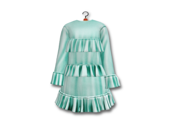 {amiable}Mesh Tiered Frilly Short One-piece_Blue