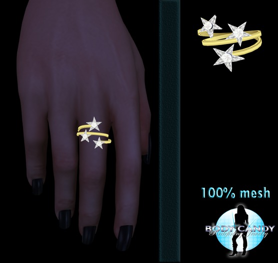 Body_Candy Falling Star Ring (Gold)