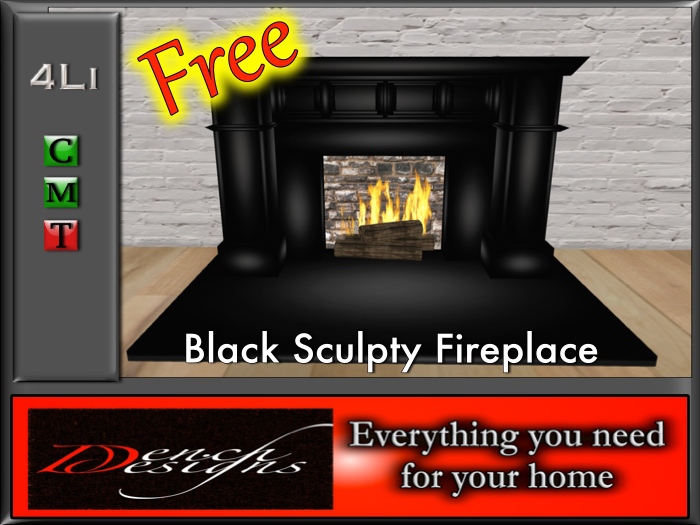 Black Sculpty Fireplace - Dench Designs