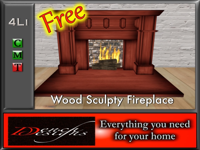 Wood Sculpty Fireplace - Dench Designs