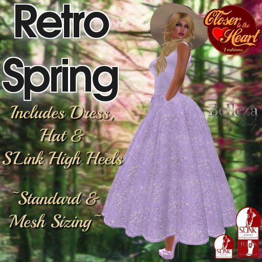 Retro Spring Dress Outfit - Lilac