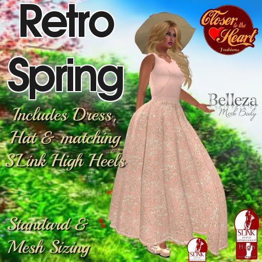 Retro Spring Dress Outfit - Peach***