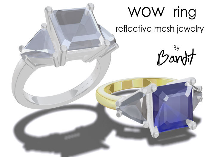 RING REFLECTIVE DIAMONDS sapphire WOW - BANDIT JEWELRY