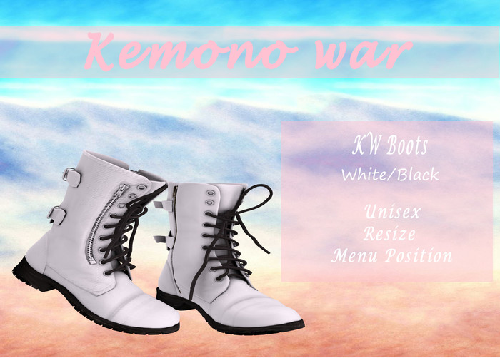 04- White lace-up boots and black soles