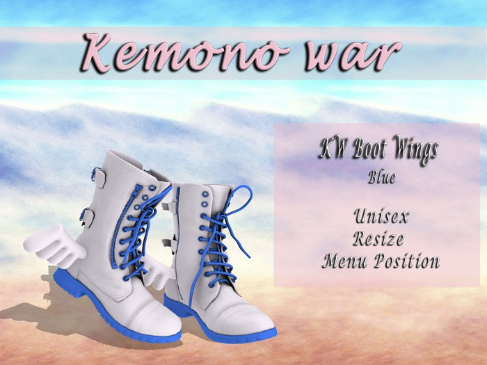 Boots - Colorful Details Wings <Blue>