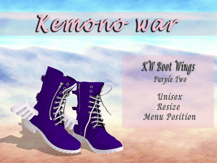 Boots - Colorful Details Wings <Purple Two>
