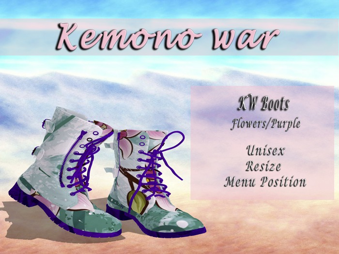 Boots - Colorful details Flower <Purple> ~