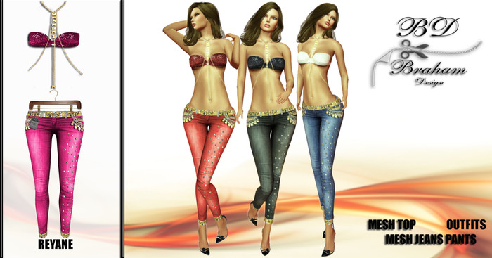 Braham Design Pink Reyane Jeans Top Outfits Mesh