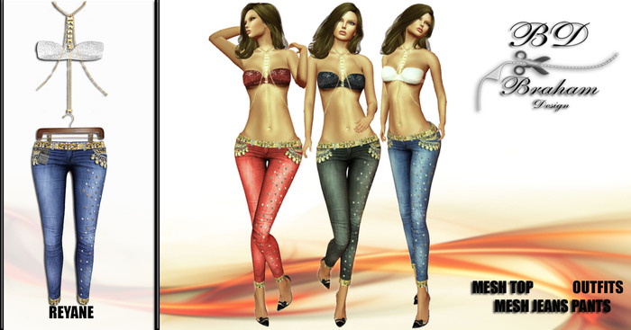 Braham Design Reyane Jeans Top Outfits Mesh
