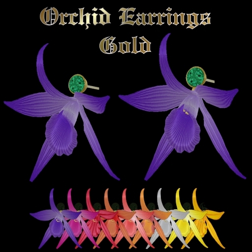 Ashira's Orchid Earrings - Gold