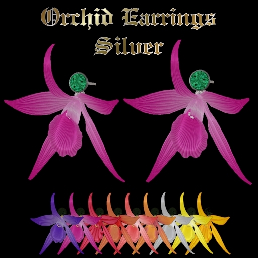 Ashira's Orchid Earrings - Silver