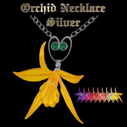 Ashira's Orchid Necklace - Silver
