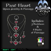 [FPI] Paw Heart Unisex - 3 Necklaces, 4 Piercing Styles & Customize Hud