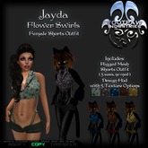 [FPI] Jayda Flower Swirls- Rigged Mesh 5 in 1 Shorts with Suspenders & Halter Top Outfit with Customize Hud