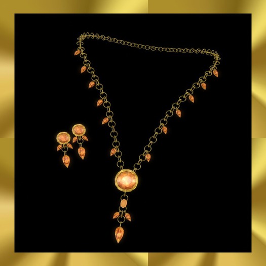 Amber Leaves Necklace Set