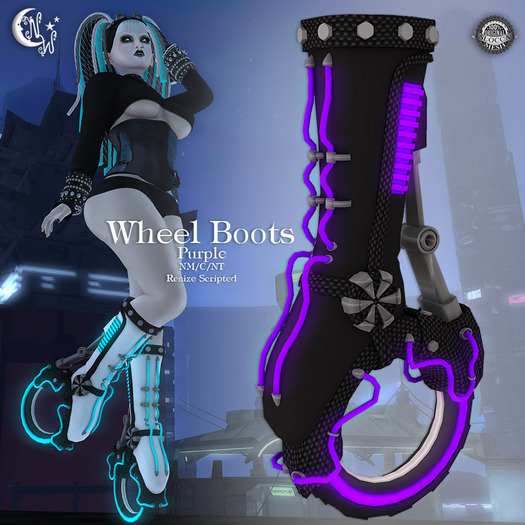 *NW* Purple/Black Wheel Boots