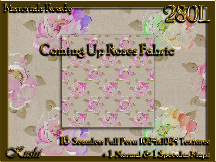 Coming Up Roses Seamless Fabric Textures silk print