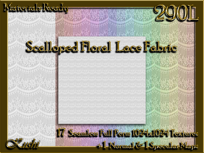 !Kushi! ScallopedFloralLace Textures -WEAR TO UNPACK