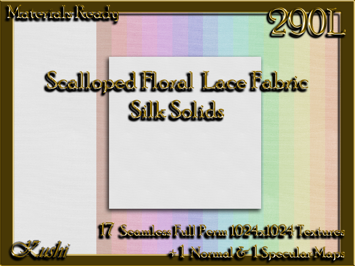 Scalloped Floral Lace SILK Solids Fabric Seamless Textures