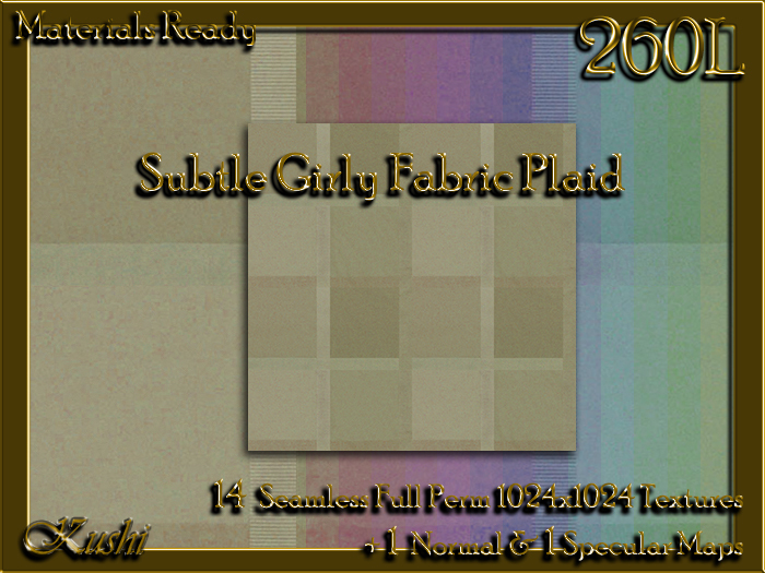 !Kushi! SubtleGirlyPLAID Textures -WEAR TO UNPACK