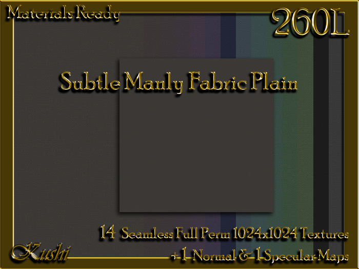 !Kushi! SubtleManlyPLAIN Textures -WEAR TO UNPACK